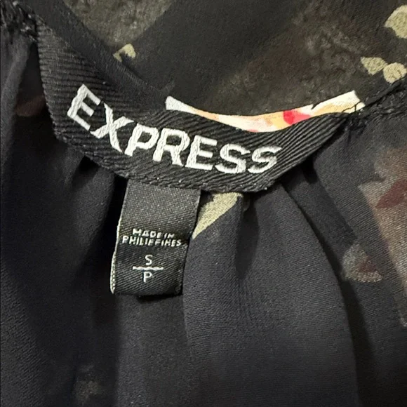 Express Sheer Black Cardigan with Red Floral Pattern - Picture 5 of 7